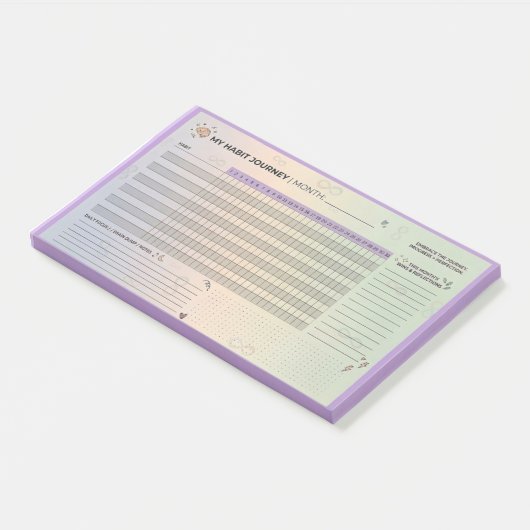 Ästhetischer neurodivergenter Gewohnheits-Tracker  Post-it Klebezettel (angewinkelt)