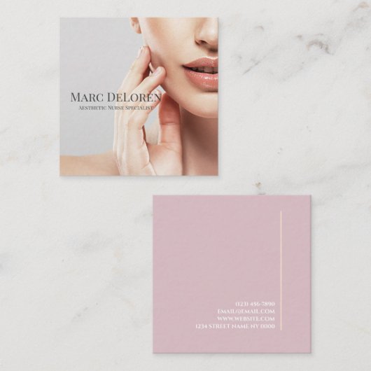 Ästhetischer Nurjektor Kosmetischer Chirurg Quadratische Visitenkarte (Vorne/Hinten)