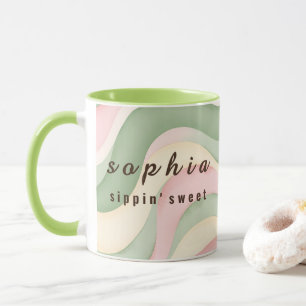 Ästhetischer pastellfarbener welliger individuelle tasse