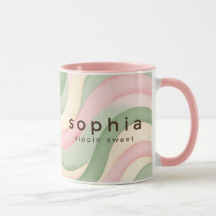 Ästhetischer pastellfarbener welliger individuelle tasse