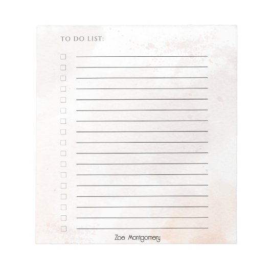 Ästhetischer Personalisierter Name Tearaway Notepa Notizblock (Vorderseite)