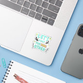Ästhetischer Pflanzen-Zitat-Aufkleber Aufkleber (Laptop mit iPhone)