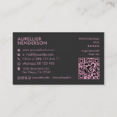 Ästhetischer Pinker Schwarzer Haarstylist Schönhei Visitenkarte (Rückseite)