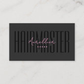 Ästhetischer Pinker Schwarzer Haarstylist Schönhei Visitenkarte (Vorderseite)