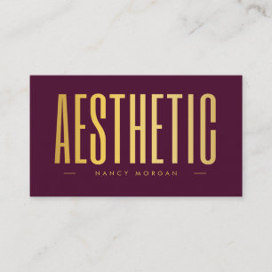 Ästhetischer QR-Code & Logo Bordeauxrot und Gold Visitenkarte