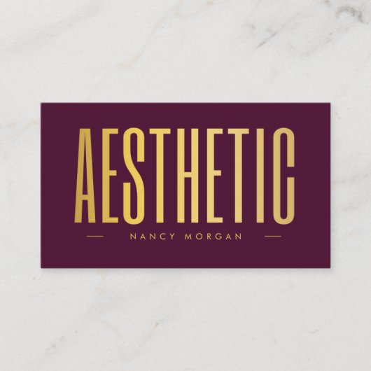 Ästhetischer QR-Code & Logo Bordeauxrot und Gold Visitenkarte (Vorderseite)