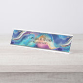 Ästhetischer Regenbogen-Glitzer Schreibtischnamensplakette (Vorderseite )