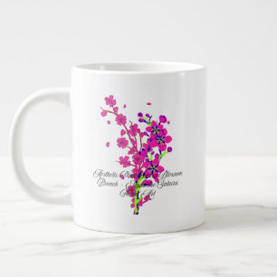 Ästhetischer rosa Kirschblütenzweig Jumbo-Tasse