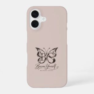 Ästhetischer Rose Gold Schmetterling Dusty Rose iPhone 16 Hülle