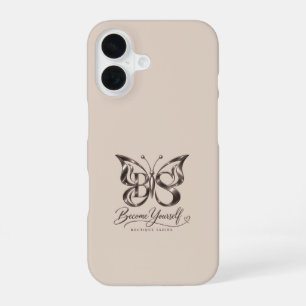 Ästhetischer Rose-Gold-Schmetterling Toasted Almon iPhone 16 Hülle