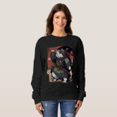 Ästhetischer Samurai-Katze Japan Bushido Katzen Sweatshirt (Vorne ganz)