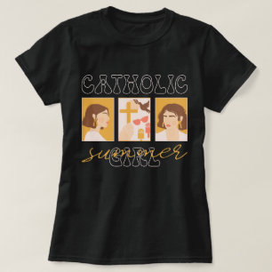 Ästhetischer Sommer der Heiligen Katholische Girl  T-Shirt