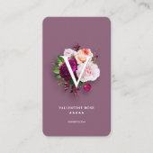 Ästhetischer staubiger rosa Initialen Blumenstrauß Visitenkarte (Vorderseite)