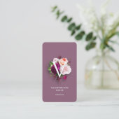 Ästhetischer staubiger rosa Initialen Blumenstrauß Visitenkarte (Stehend Vorderseite)