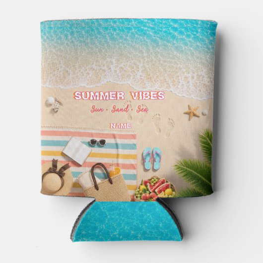 Ästhetischer Strand Sommer Dosenkühler (Vorderseite)