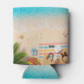 Ästhetischer Strand Sommer Dosenkühler (Rückseite)