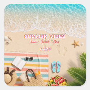 Ästhetischer Strand Sommer Türkis Aufkleber