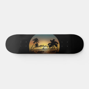 Ästhetischer tropischer Sonnenuntergang Palm Beach Skateboard