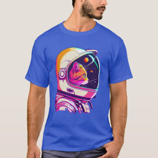 Ästhetischer Vaporwave Weltraum Katze 80er 90er As T-Shirt