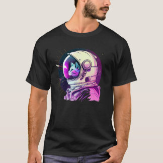 Ästhetischer Vaporwave Weltraum Katze 80er 90er As T-Shirt
