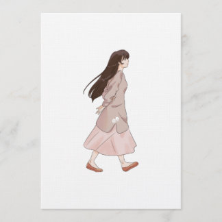 Ästhetischer Walking Girl Aufkleber Einladung