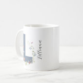 Ästhetischer Wasserfarbenflorbrief L Monogramm Kaffeetasse (Vorderseite Links)