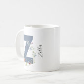 Ästhetischer Wasserfarbenflorbrief Z Monogramm Kaffeetasse (Vorderseite Links)