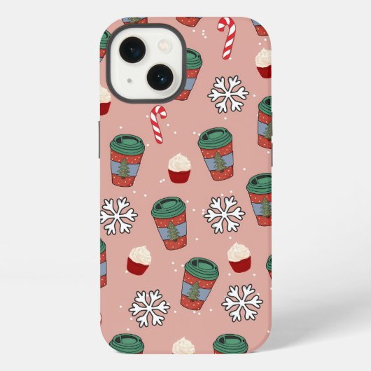 Ästhetischer Weihnachtsmisteltee-Kaffee iPhone Hülle (Rückseite)