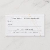 Ästhetischer weißer Marmorboden Terminkarte (Rückseite)