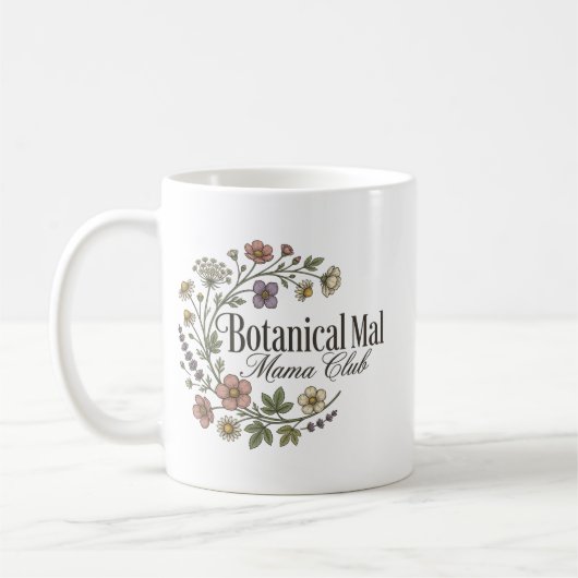 Ästhetischer Wildblumenkranz Kaffeetasse (Links)