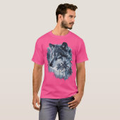 Ästhetischer Wolf mit Palmen I Wolf T-Shirt (Vorne ganz)