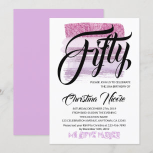 Ästhetisches Amethyst Lila Glitzer Moderner Geburt Einladung