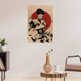 Ästhetisches Anime-Narr mit Spielkarten Poster
