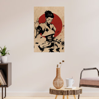 Ästhetisches Anime-Narr mit Spielkarten Poster