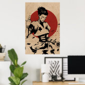 Ästhetisches Anime-Narr mit Spielkarten Poster (Heimbüro)