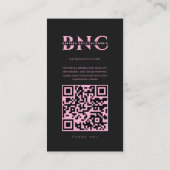 Ästhetisches Black Pink Nail Tech Beauty Grid Visitenkarte (Rückseite)