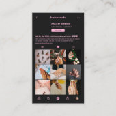 Ästhetisches Black Pink Nail Tech Beauty Grid Visitenkarte (Vorderseite)