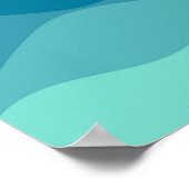 Ästhetisches blaues Wavy-Muster Poster (Ecke)