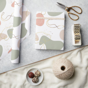 Ästhetisches Boho Geometric Bio Shapes 2 Geschenkpapier