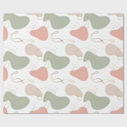 Ästhetisches Boho Geometric Bio Shapes 2 Geschenkpapier (Flach)