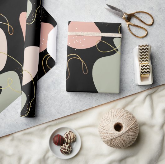 Ästhetisches Boho Geometrie-Muster für Bio Formen Geschenkpapier (Kunsthandwerk)