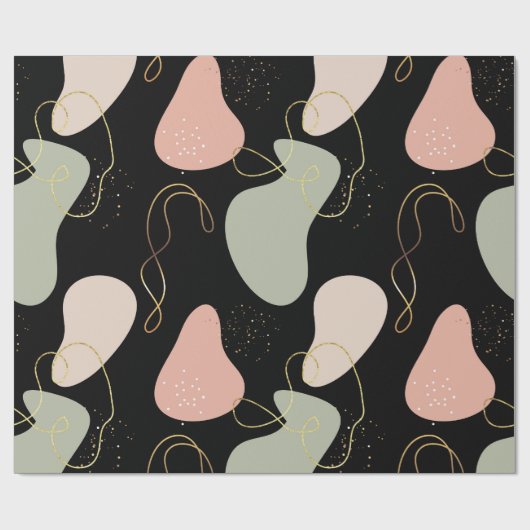 Ästhetisches Boho Geometrie-Muster für Bio Formen Geschenkpapier (Flach)
