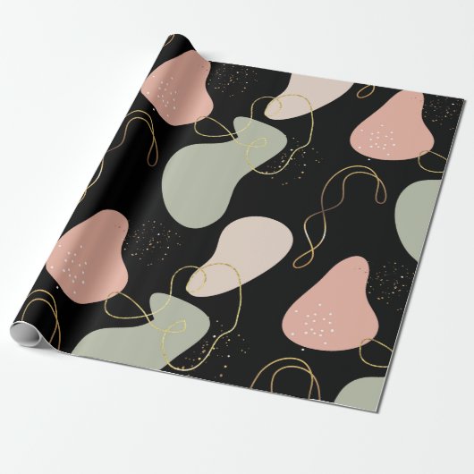 Ästhetisches Boho Geometrie-Muster für Bio Formen Geschenkpapier (Ungerollt)