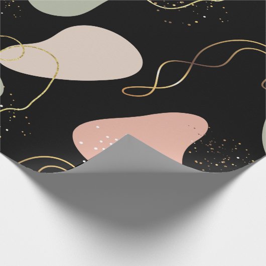 Ästhetisches Boho Geometrie-Muster für Bio Formen Geschenkpapier (Ecke)