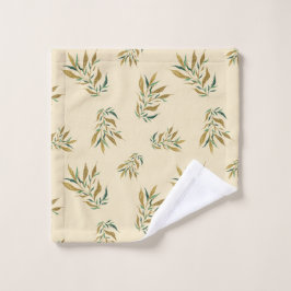 Ästhetisches botanisches Muster mit Blätter Waschlappen