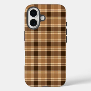 Ästhetisches braunes Karo-Tartan-Muster iPhone-Hül iPhone 16 Hülle
