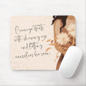 Ästhetisches Chic Neutrales Mädchen Motivationszit Mousepad (Mit Mouse)