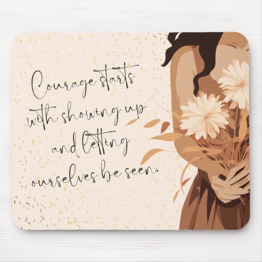 Ästhetisches Chic Neutrales Mädchen Motivationszit Mousepad (Vorne)