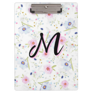 Ästhetisches Cottagecore-Floral-Monogramm M Klemmbrett