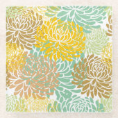 Ästhetisches Dahlia-Blume-Muster Glasuntersetzer (Vorderseite)